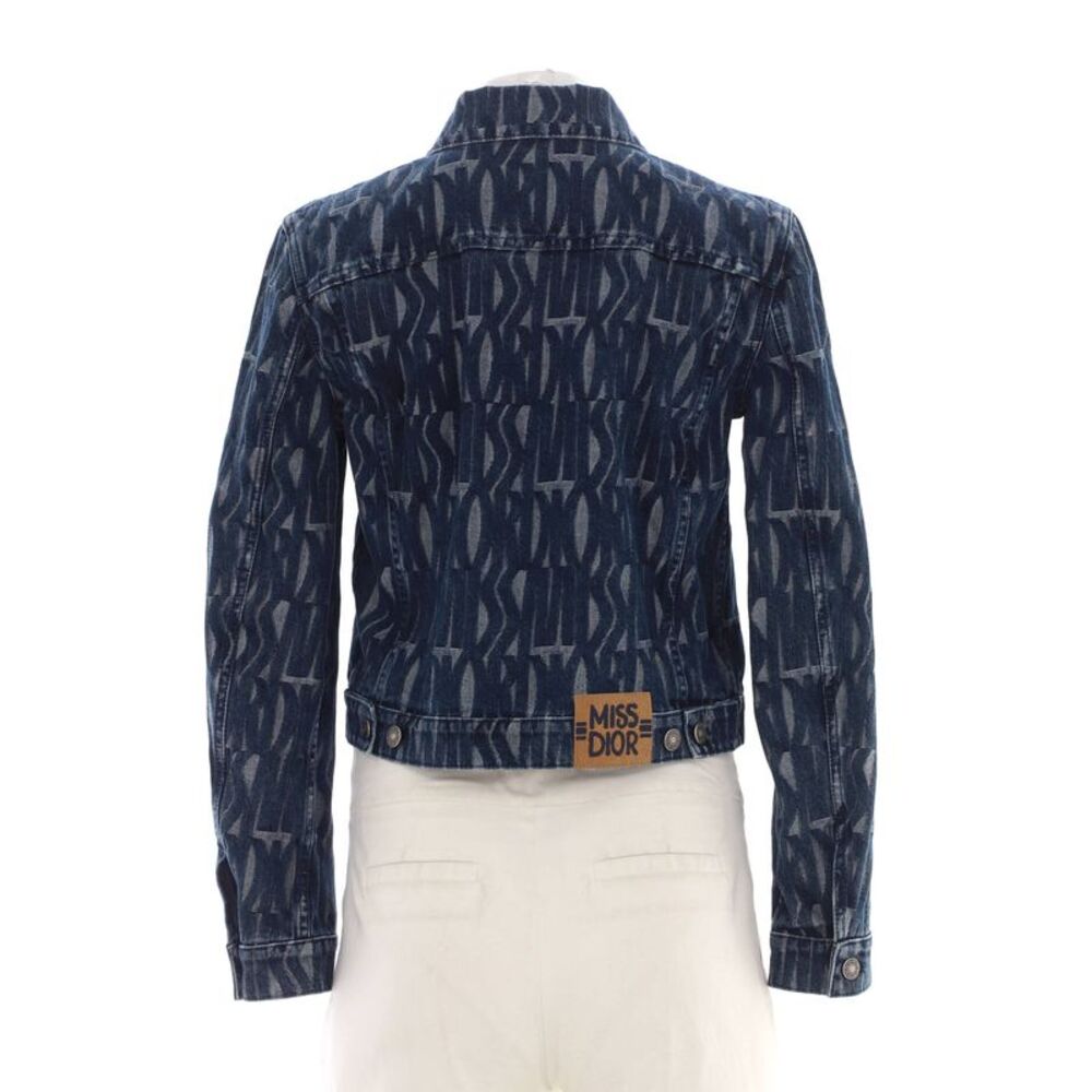 Christian Dior Women's Miss Dior Button Up Jacket Printed Denim Blue - Picture 2 of 7